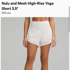 NWT Lululemon Nulu and Mesh High Rise Yoga Shorts 3.5 inch